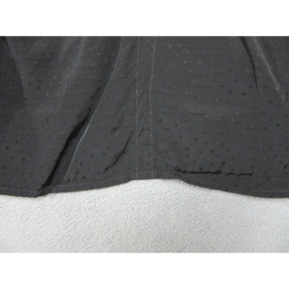 Madewell Top Womens 6 Black Rouched Jacquard Romantic V Neck Soft Viscose
